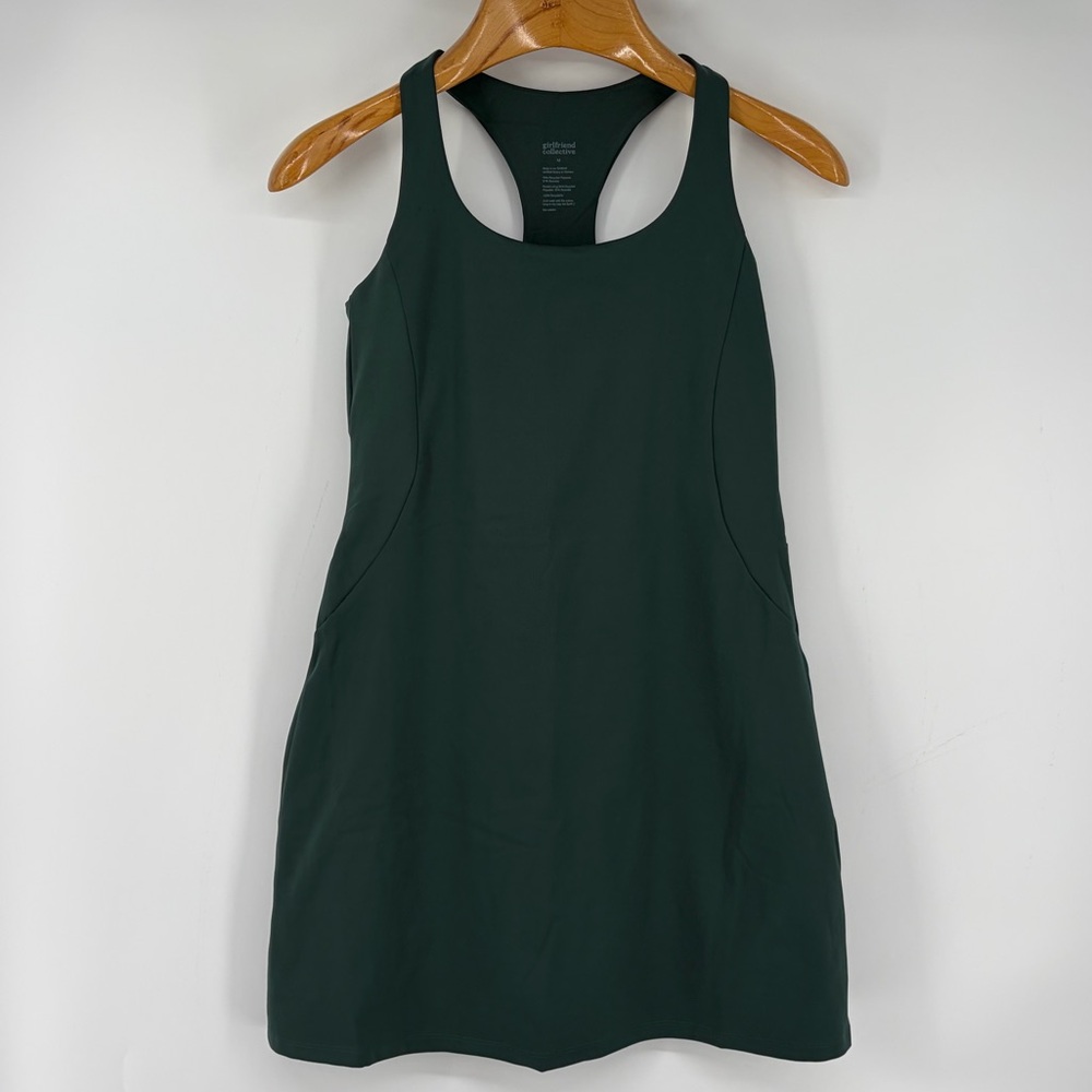 Girlfriend Collective Dress Womens Medium Paloma Racerback Workout Dark Green